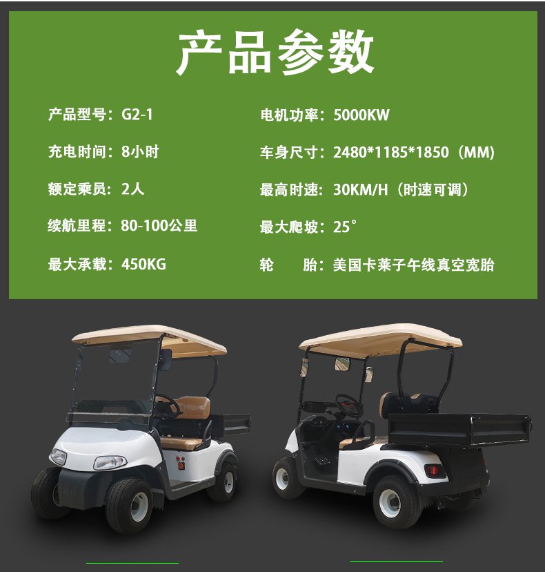 G2-1電動高爾夫觀光車看房四輪巡邏車電瓶貨運載(圖4)