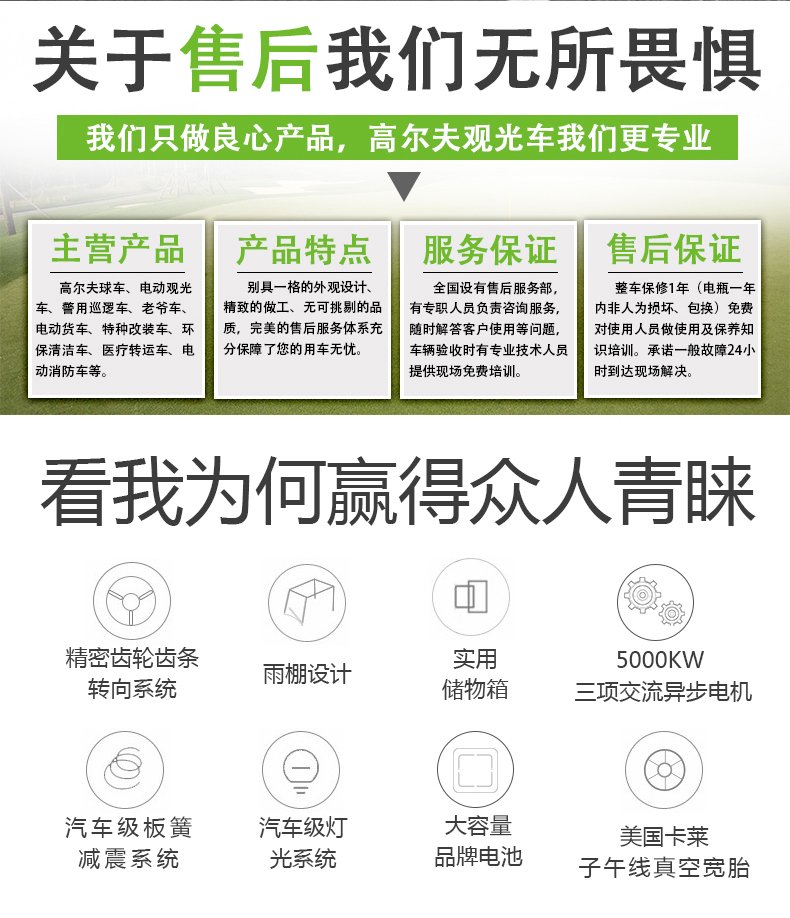 G2-1電動高爾夫觀光車看房四輪巡邏車電瓶貨運載(圖2)